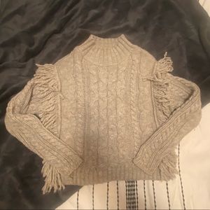 Universal thread tan cable knit sweater